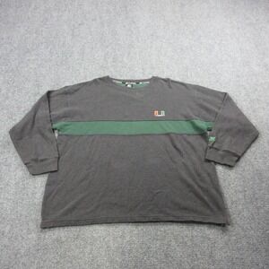 Miami Hurricanes Sweatshirt Mens 2XL Gray NCAA Football Starter Crewneck